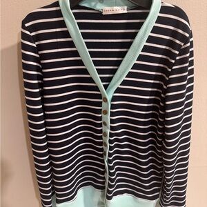 Striped Navy and Mint Sweater